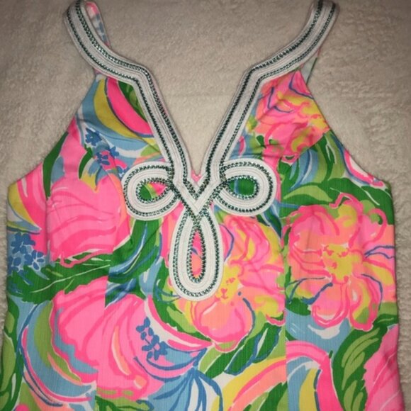 Lilly Pulitzer Tessa Shift Sz 00 Floral Multicol V Neck Embroid NWT FLASH SALE!! - Picture 4 of 9